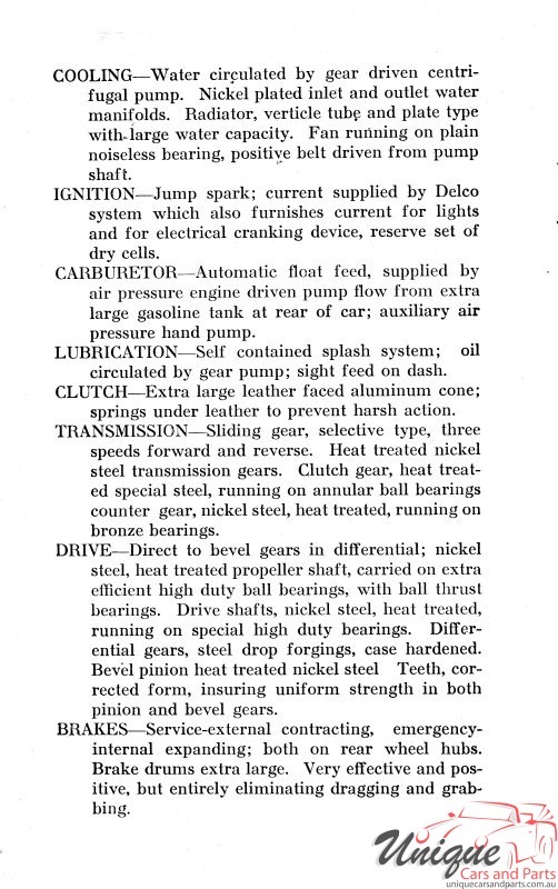 1914 Buick Specifications Page 14